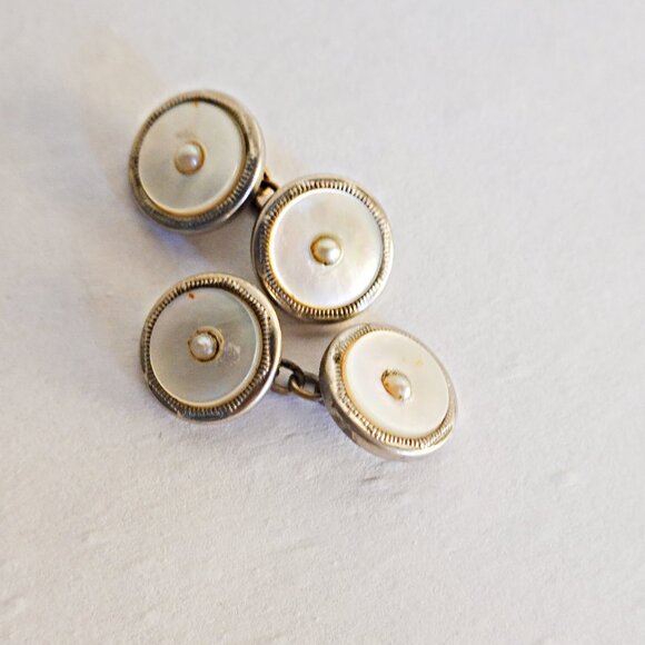 Mother of Pearl Antique Cufflinks - Picture 1 of 2